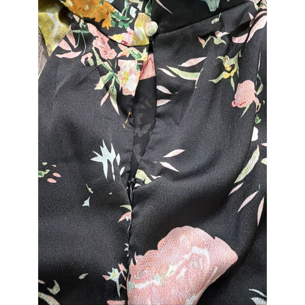 Petal & Pup Anabelle Halter Neck Midi Dress Size X-Small Black Floral - Picture 12 of 12